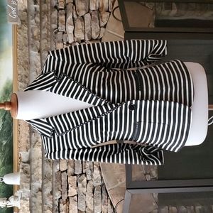 Laundry By Shelli Segal Bold Striped Blazer Black and White
